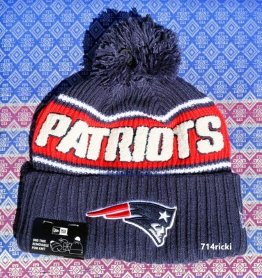 2024 NFL On Field New England Patriots New Era Knit Beanie Hat Pom