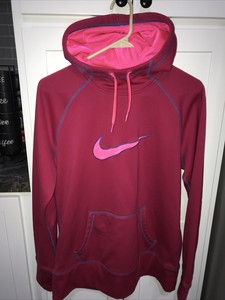 Nike Therma-fit Sudadera con capucha para mujer grandes caliente rosa chicle  cuello alto | eBay