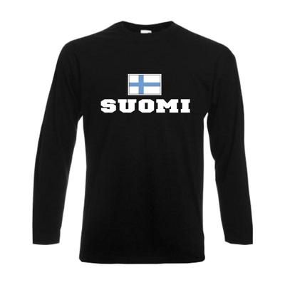 Longsleeve SUOMI (Finnland) Flagshirt Fanshirt langarm T-Shirt S-6XL (WMS02-20b)
