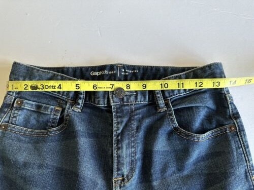 Never worn GAP KIDS 1969 Boys Jeans Sz 14 Regular Slim Adj. Waist Enforced Knees - Picture 12 of 16