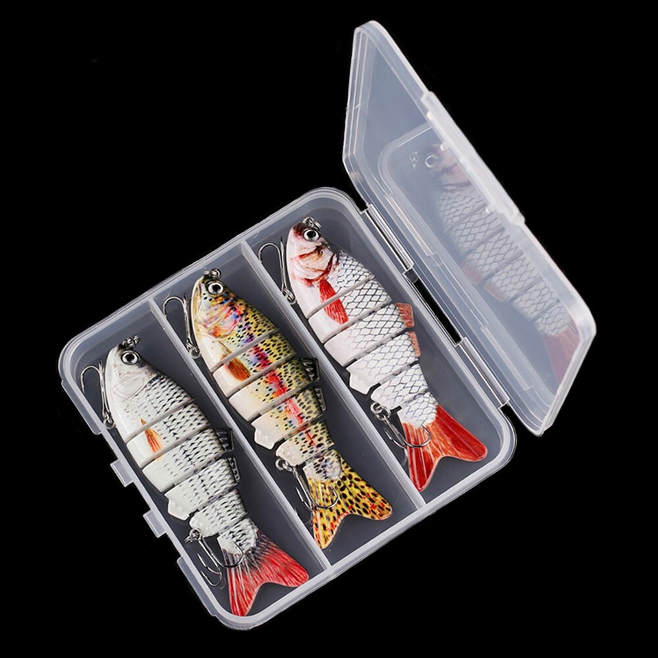 Fishing for Bass Trout 6segment Hard Body with Treble Hook R4U1 eBay