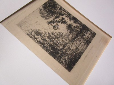 Auguste louvrier de lajolais saint germain sur morin on water etching A Salmon