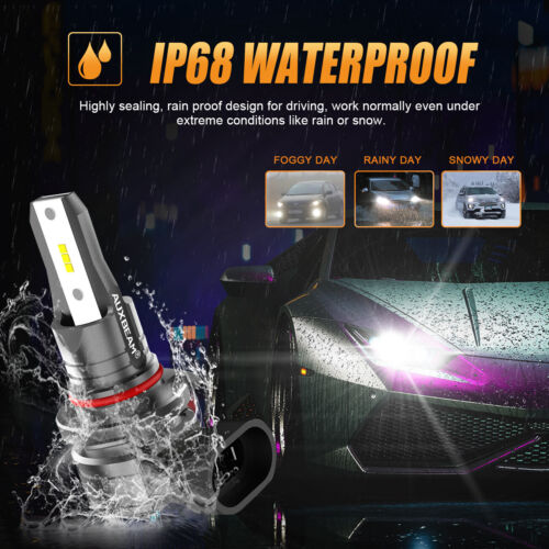 AUXBEAM Fanless 9006 LED Fog Light Bulbs Replace Halogen Lamp Super Bright 6000K - Imagen 6 de 12
