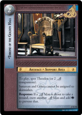 LOTR TCG ROS Rise of Saruman Throne OT Golden Hall 17r98 NM/MINT Top Shelf Card