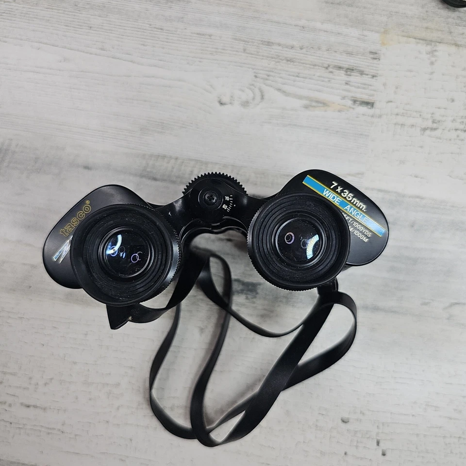 Tasco Wide Angle and Rubber 2001 7x35MM Binoculars w/ Lens Caps and Strap - Image 4 of 4
