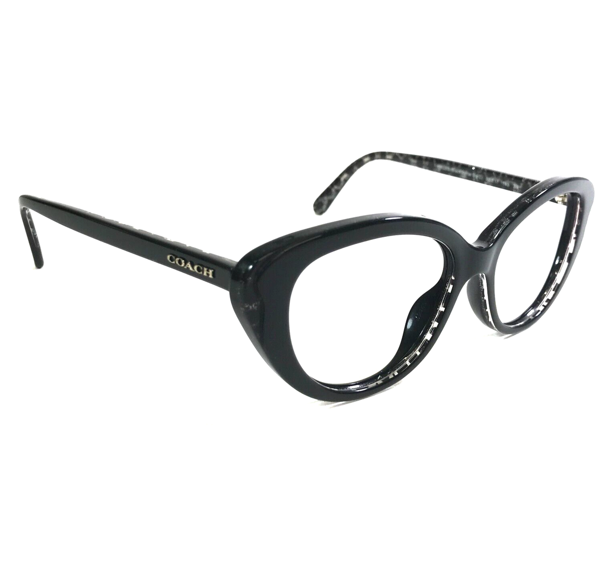 Coach Sunglasses HC 8288 L1133 55828G Black Clear Marble Frames with Gray Lenses Coach Sunglasses HC8288 55828G Black Glitter Signature C  main image 4
