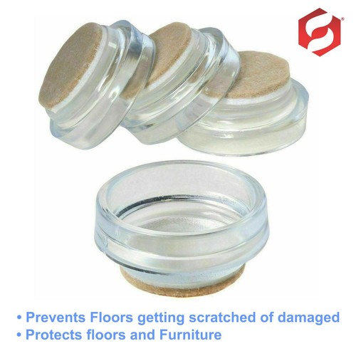 FELT FOOT CASTOR CUPS Furniture Leg Feet Floor Protector Caster ANTI SCRATCH 4PK - Picture 11 of 14