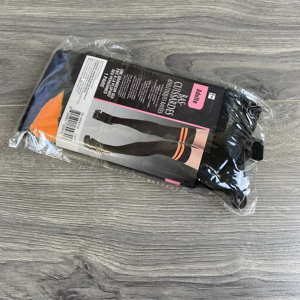 Calcetines Atléticos a Rayas Hasta el Muslo Disfraz de Halloween Accesorio Vestir Foto 3 de 4