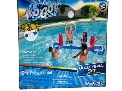 Bestway H20 GO Inflatable Volleyball Set Floating Pool Game - NEW, 8ft x 25in x