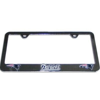New England Patriots 3-D Chrome Plated Metal License Tag Frame