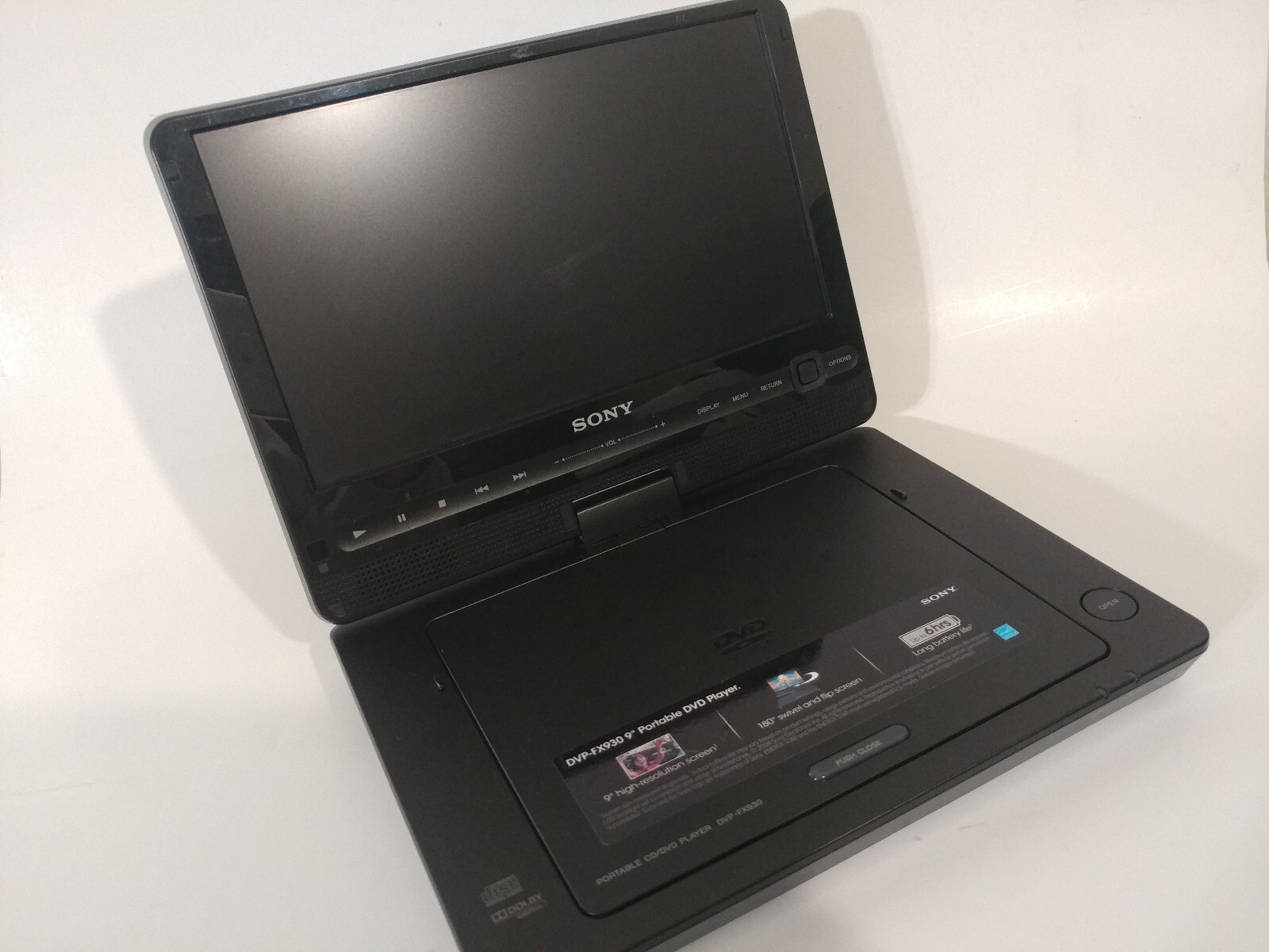 Sony DVPFX930 Portable DVD Player 180 Degree 9" Rotating Screen w/Case