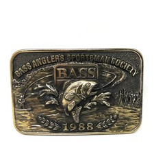 VTG Bass Anglers Sportsman Society Belt Buckle Competitive Fishing 1988