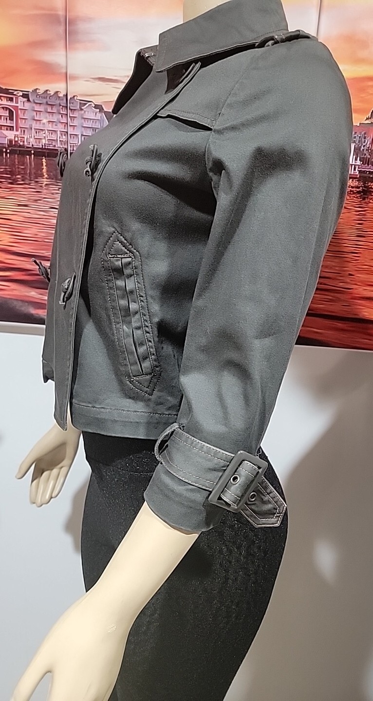 Oops Dark Gray Size M Double Breasted Cropped Hig… - image 8