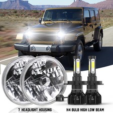 Newest 7 Round Led Headlight Hi-lo For Jeep Wrangler Jk Lj Tj For Chevy C10 C20