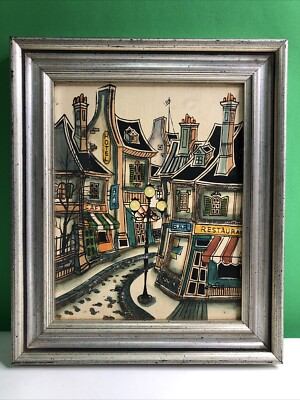 FRAMED Acrylic On Board PARIS PARISIAN FRENCH CITYSCAPE SIGNED