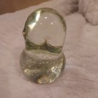 Vintage NORCREST Clear Crystal Bubble Glass BABY BIRD Figurine MCM Paperweight — photo 3