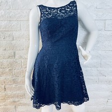David's Bridal  Dress  Size 10  Blue Navy  Lace Good Condition