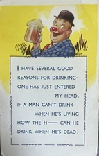 I Have Several Good Reasons For Drinking Humor Cartoon Postcard Beer Alcohol 
