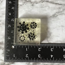 Rubber Stamp Provo Craft Snowflakes Hearts Clear Mounted