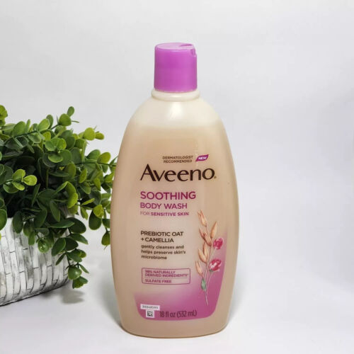 Aveeno Soothing Body Wash with Prebiotic Oat & Camellia For Sensitive Skin 18 oz