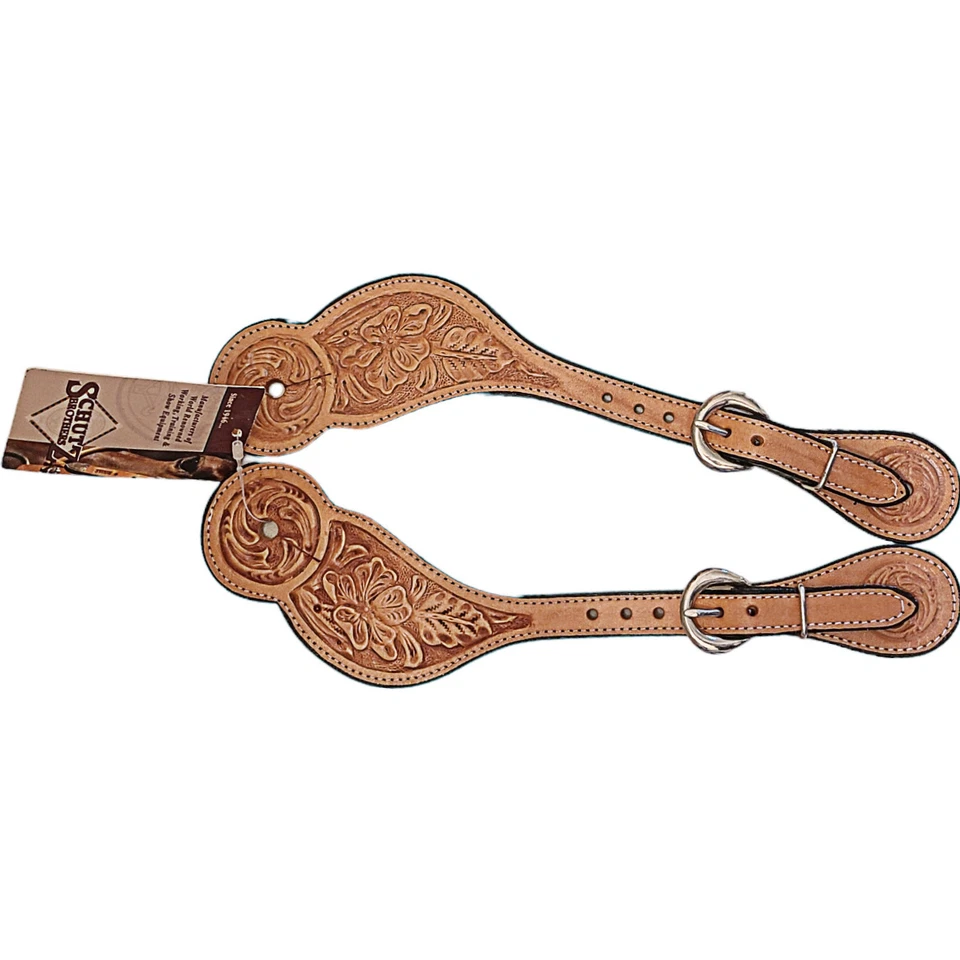Schutz Bros Tooled Cuero Floral Cola de Milano Luz Buckaroo Vaquero Spur Correas Foto 2 de 4