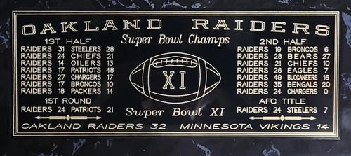 1976 Oakland Raiders Super Bowl XI Champions 12" x 15" Plaque 11 - Picture 2 of 6