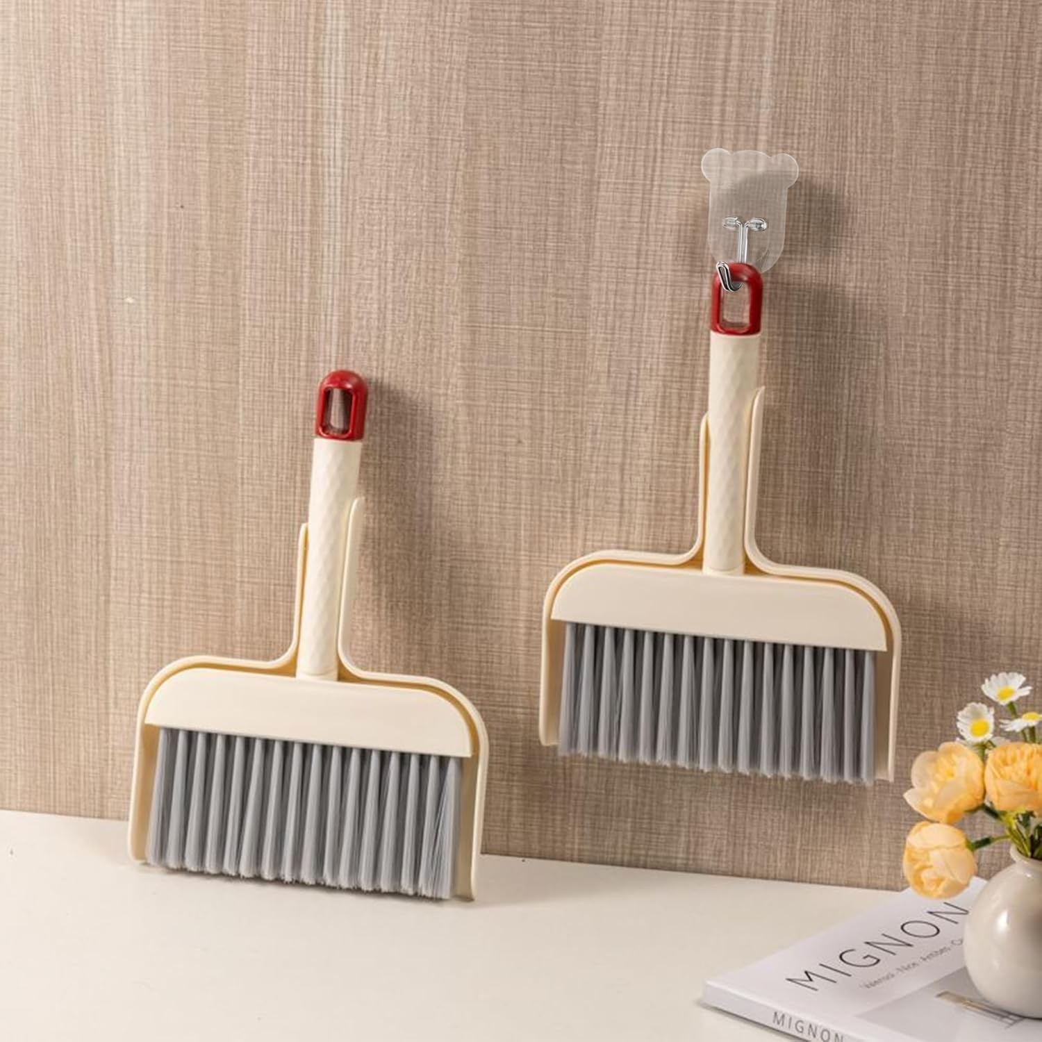 Mini Broom and Dustpan Set Compact Cleaning Kit for Home Car Travel Pet Hair