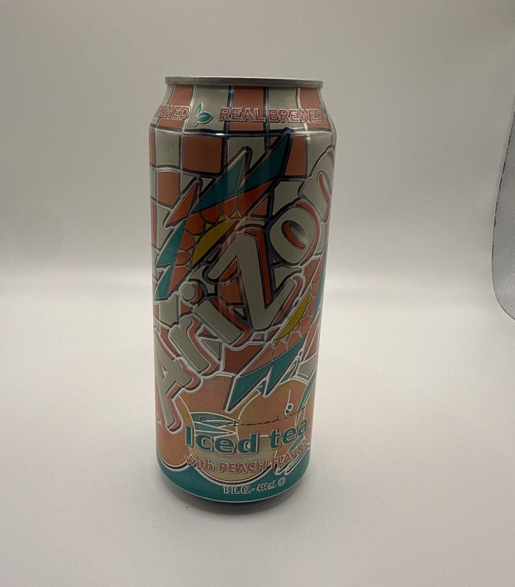 3x 15 Oz Cans Arizona Iced Tea With Natural Peach Flavor Sun