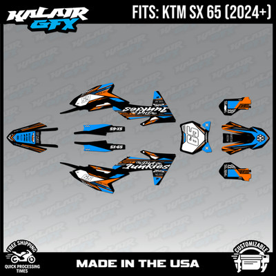 Graphics Kit for KTM SX65 (2024+) Rugged Series - CYAN