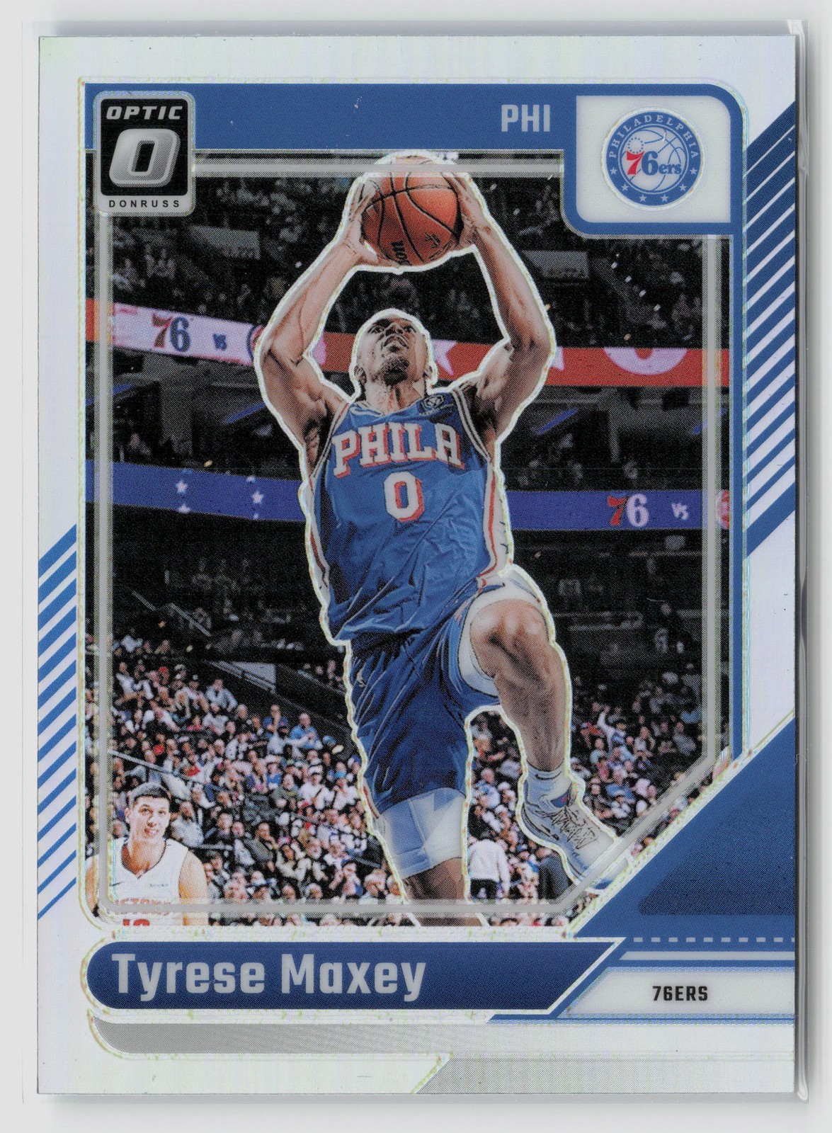 Tyrese Maxey #135 2024-25 Panini Donruss Optic Silver Holo 76ers