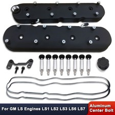 For Gm Ls1 Ls2 Ls3 Ls6 6.0 Tall Valve Covers W Coil Mounts Cast Aluminum Black