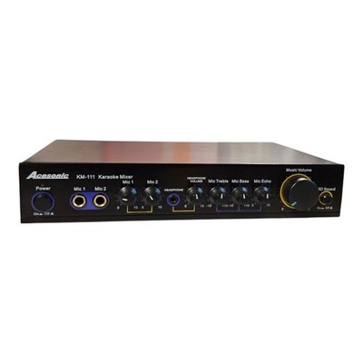 Acesonic KM-111 Karaoke Mixer USB to PC, 2 XLR Mic In, RCA In/Out Headphone Out