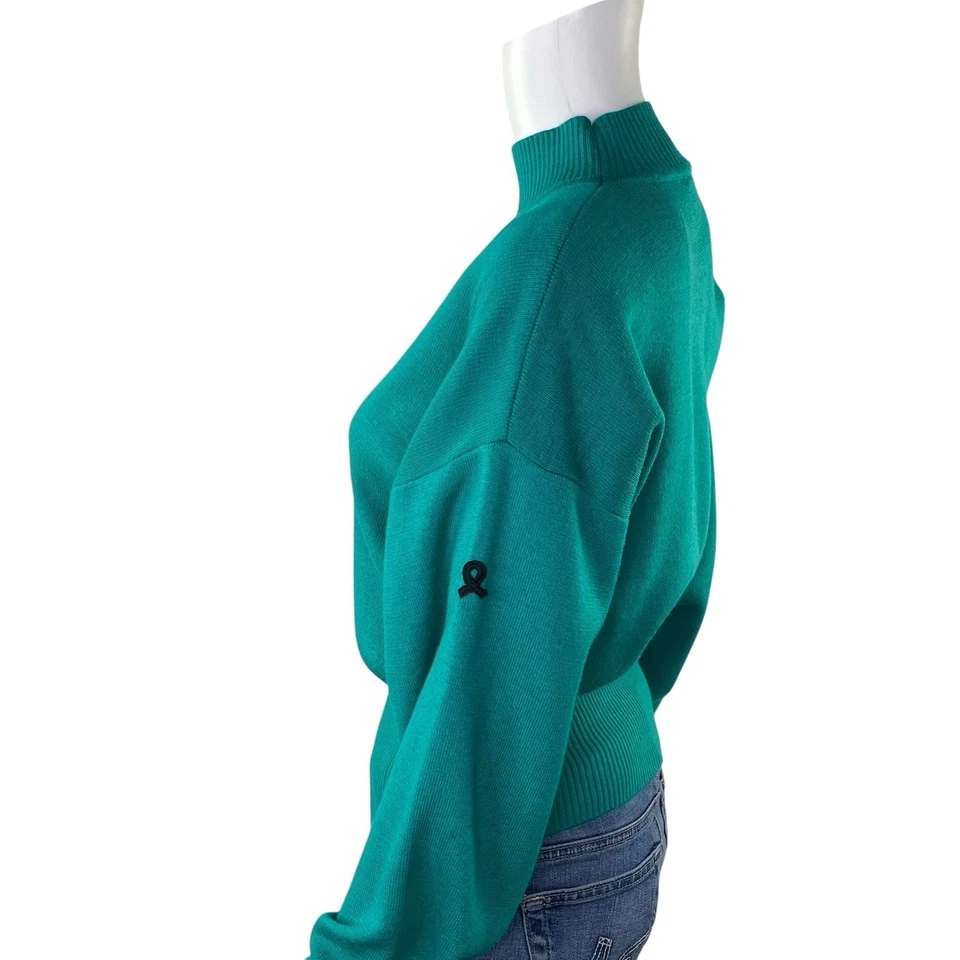 Suéter de esquí vintage DEMETRE mezcla de lana verde talla pequeña Foto 4 de 4