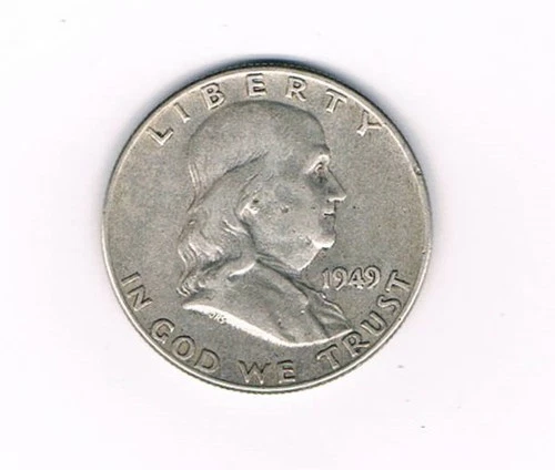 1949 P Franklin Half Dollar. 90% Silver. Circulated. XF++ condition. Inv#215