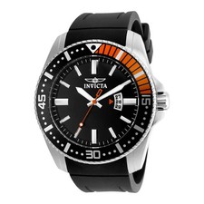 Invicta Men's Watch Pro Diver Orange and Black Bezel Silver Tone Case 21392
