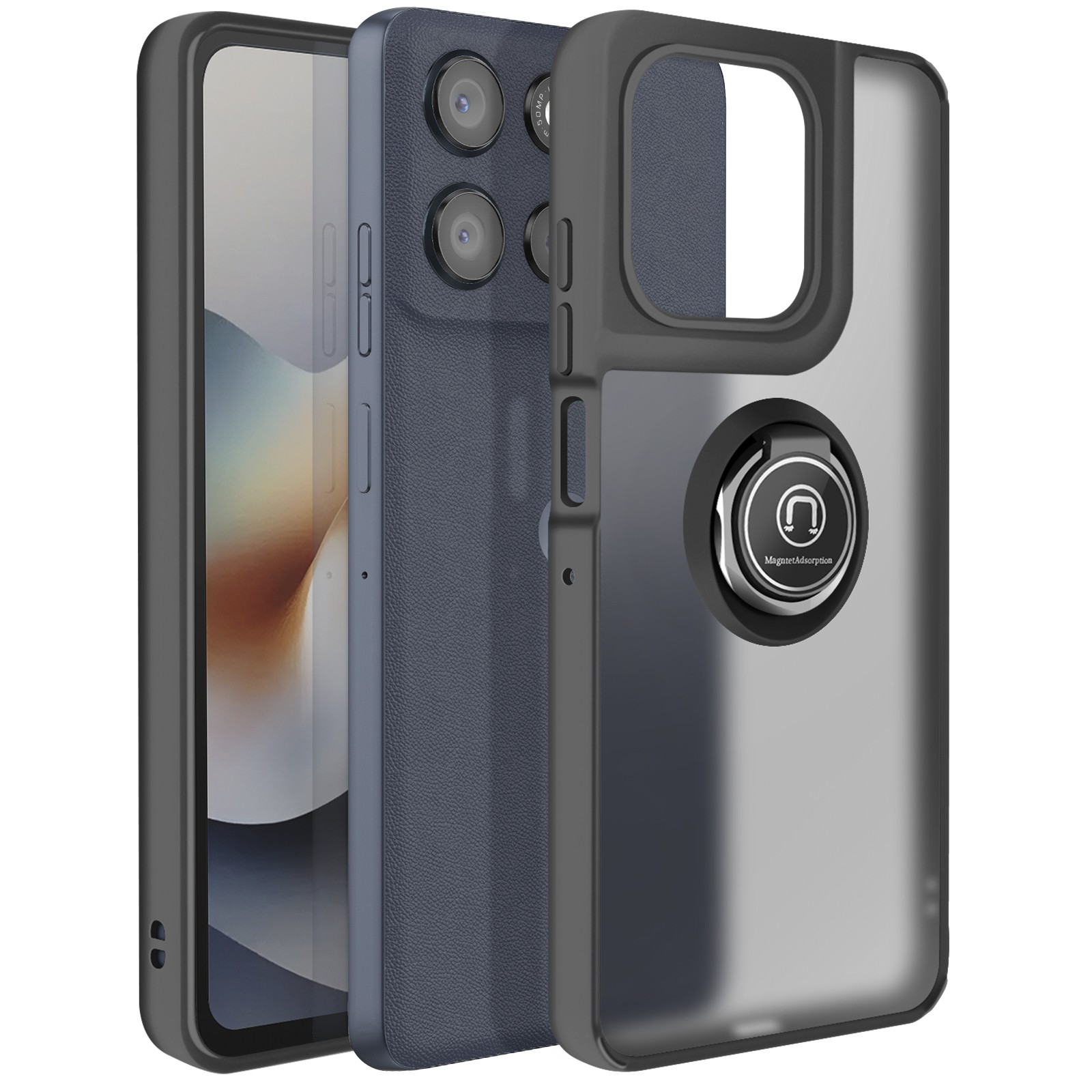 Coque Moto G56 antichoc bague rotative et protection caméra mate Avizar