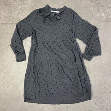 Zara Women's Dress Size S Grey Polka Dot Long Sleeve Casual