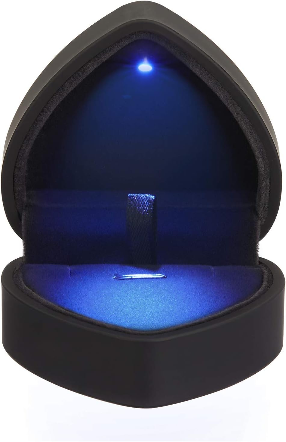 LETURE Heart Shaped LED Pendant Necklace Box, Jewelry Gift Boxes for Black 
