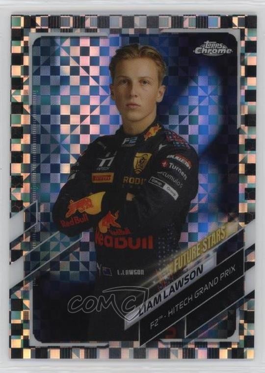 2021 Topps Chrome Formula 1 Checker Flag Refractor Liam Lawson #68 1m5t