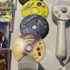 Sega Dreamcast Console And Game Lot X3 Controllers Fishing Rods And More Wow 