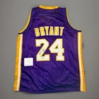 Kobe Bryant Autographed #24 LA Lakers Basketball Jersey Purple Autograph COA