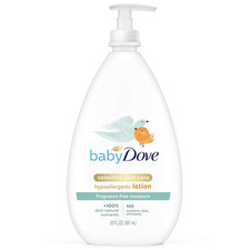Baby Dove Face and Body Lotion for Sensitive Skin Moisture Fragrance-Free Baby L