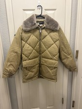 Vintage Tempco Premium Goose Down Puffer Jacket Brown Collared 38 made in USA