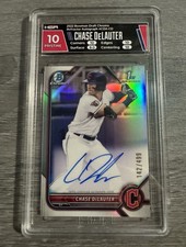 2022 Bowman Chrome Draft CHASE DELAUTER Auto REFRACTOR Rookie RC #/499 {HGA 10}