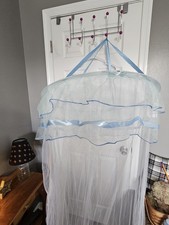 Mosquito Net for above bed white and blue