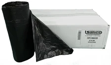 Case of 150 Sanico Pro-Lene High Density Bag -38x60, Black,22 mic, .87 mil