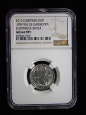 Great Britain 50P 2013 Silver NGC MS 64 DPL SS Gairsoppa Shipwreck Graded i2003