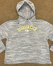 Georgia Tech Champion Hoodie Mens XL Spellout Marbled Fleece Pullover Sweatshirt