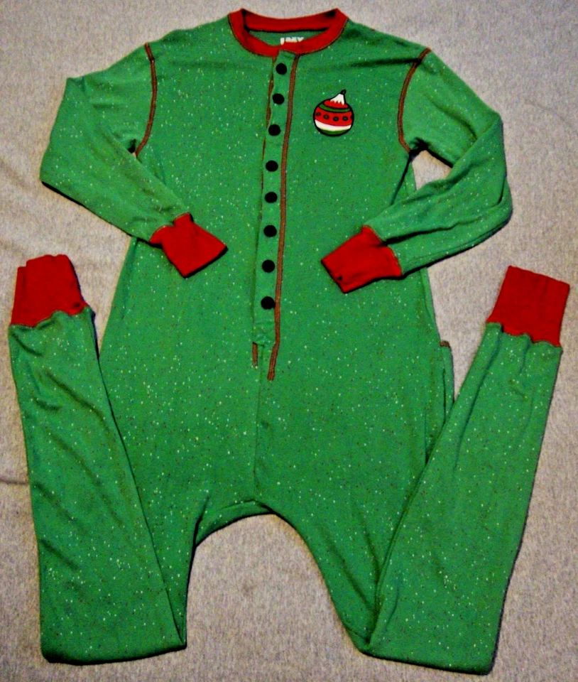 Lazy One DO NOT OPEN TIL CHRISTMAS Flap Jack Union Suit Women's XS Trap Door PJs - Image 2 of 4