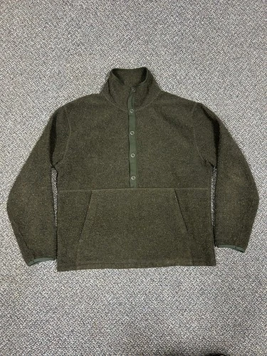 Alex Mill Fleece Jacket Green Pullover Men’s Medium Wool Blend Outdoors Hiking - product listing photo